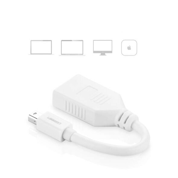 Ugreen Convertor Mini DisplayPort la DisplayPort 4k@2k, 15cm - Ugreen (10445) - White 6957303814459 έως 12 άτοκες Δόσεις