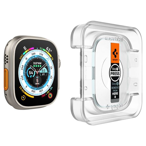 Spigen Folie pentru Apple Watch Ultra (set 2) - Spigen Glas.TR EZ FIT - Clear 8809811869736 έως 12 άτοκες Δόσεις