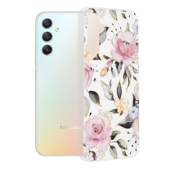 Techsuit Husa pentru Samsung Galaxy A34 5G - Techsuit Marble Series - Chloe White 5949419008113 έως 12 άτοκες Δόσεις