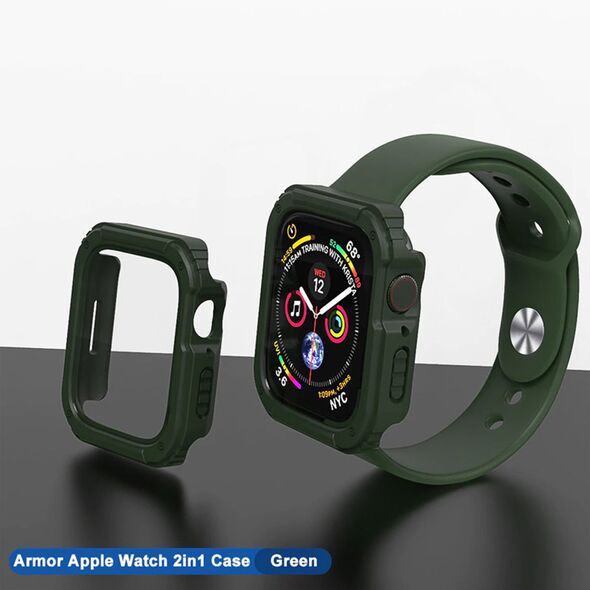 Lito Husa pentru Apple Watch 7 / 8 (41mm) + Folie - Lito Watch Armor 360 - Green 5949419007567 έως 12 άτοκες Δόσεις