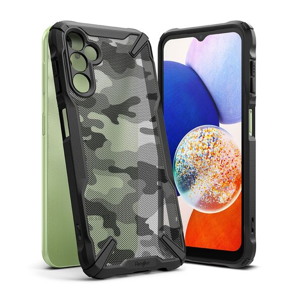 Ringke Husa pentru Samsung Galaxy A14 4G / 5G - Ringke Fusion X Design - Camo Black 8809919303606 έως 12 άτοκες Δόσεις