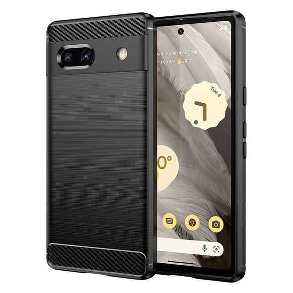 Techsuit Husa pentru Google Pixel 7a - Techsuit Carbon Silicone - Black 5949419003767 έως 12 άτοκες Δόσεις