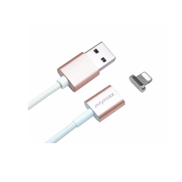 iMyMax ΜΑΓΝΗΤΙΚΟ ΚΑΛΩΔΙΟ USB LIGHTNING για Φόρτηση και Data ΡΟΖΕ ΧΡΥΣΟ MM-C3RG 16760 έως 12 άτοκες Δόσεις