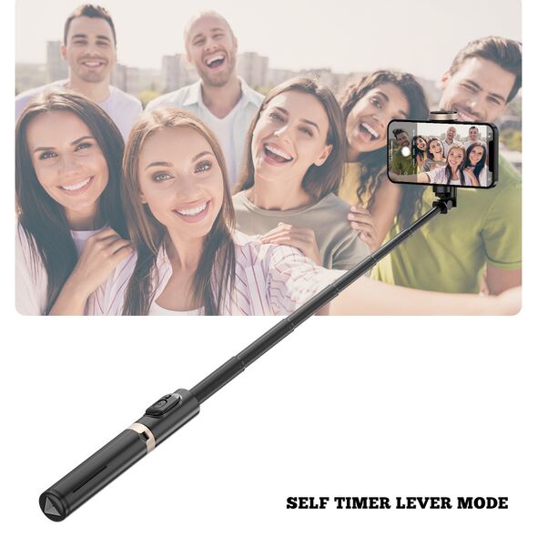 Techsuit Selfie Stick  si Trepied cu telecomanda - Techsuit (Q12) - Black 5949419000209 έως 12 άτοκες Δόσεις