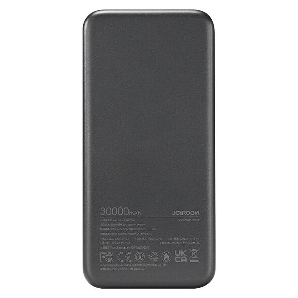 JoyRoom JoyRoom - Power Bank Dazzling Series (JR-T018) - 2x USB, Type-C, Micro-USB, with LED for Battery Check, 12W, 30000mAh - Black 6956116728007 έως 12 άτοκες Δόσεις