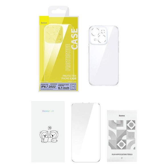 Baseus Baseus SuperCeramic Transparent Glass Case and Tempered Glass set for iPhone 14 Plus 038895 έως και 12 άτοκες δόσεις
