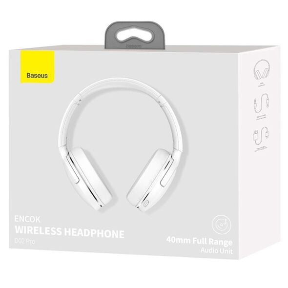 Baseus Casti Bluetooth Wireless Noise Reduction - Baseus Encok D02 Pro (NGTD010302) - White 6932172611699 έως 12 άτοκες Δόσεις