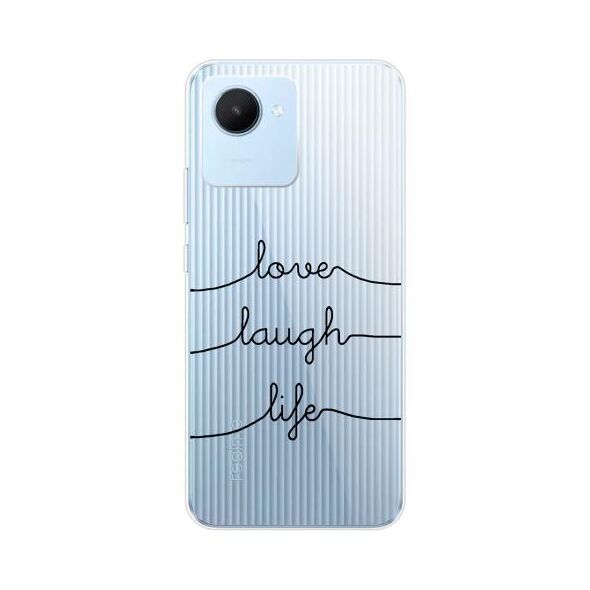 Θήκη TPU inos Realme C30 Art Theme Love-Laugh-Life 5205598162641 έως και 12 άτοκες δόσεις