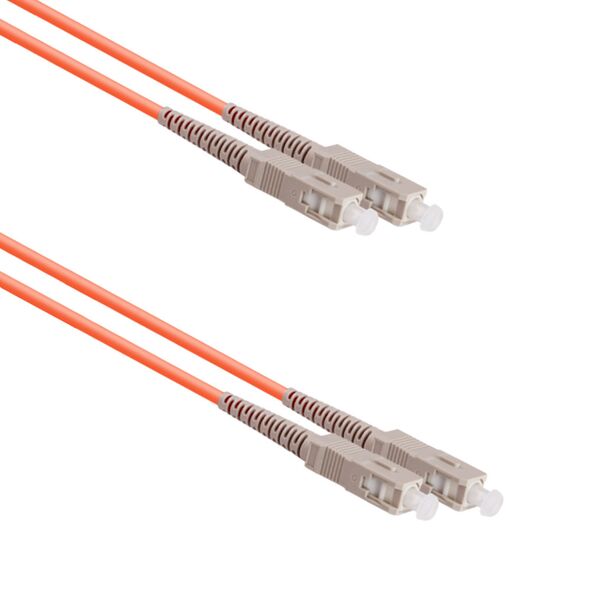 Fiber patch cable DeTech, SC-SC, UPC, Multimode, Duplex, 3.0m, Orange - 18335