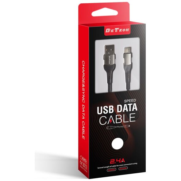 Kαλώδιο δεδομένων DeTech DE-43M3, Micro USB, 3.0m, Μαυρο - 40262