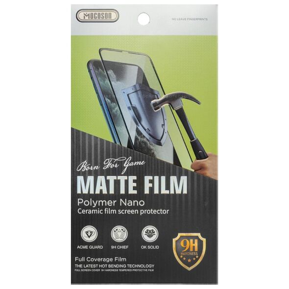 Screen protector Mocoson Polymer Nano Ceramic, Matte, Full 5D, για το Samsung Galaxy Note 10, 0.3mm, Μαυρο - 52633