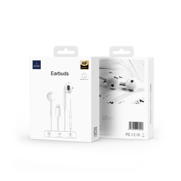 Κινητά ακουστικά με μικρόφωνο WiWu Earbuds 302, Lightning, Λευκο - 20732