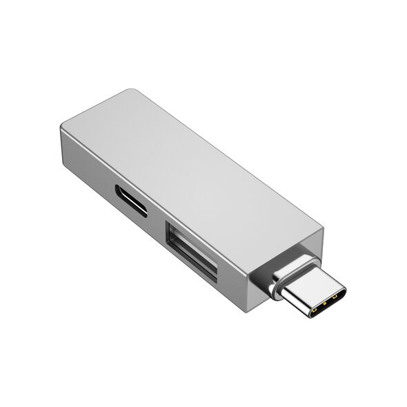 USB hub WiWu T02 Pro, Type-C, 3 θύρες, USB 3.0, Γκρί - 17755