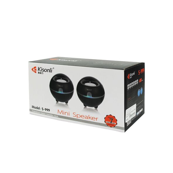 Ηχεία Kisonli S-999 2x3W USB, Μαύρο - 22040