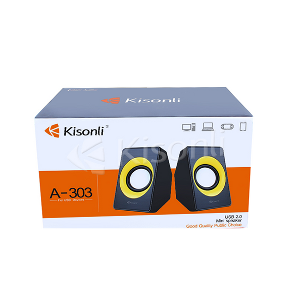 Ηχεία, Kisonli, A-303, 2x3W, USB, Διαφορετικά χρώματα - 22086