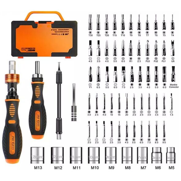 Precision screwdriver set Jakemy JM-6111, 69in1, CR-V, Steel, Orange - 17632