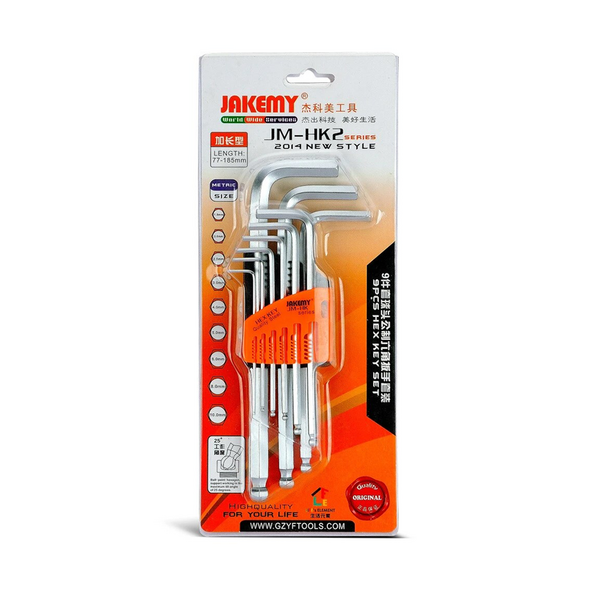 Hex key set Jakemy JM-HK2-1, 9 pieces, CR-V - 17645