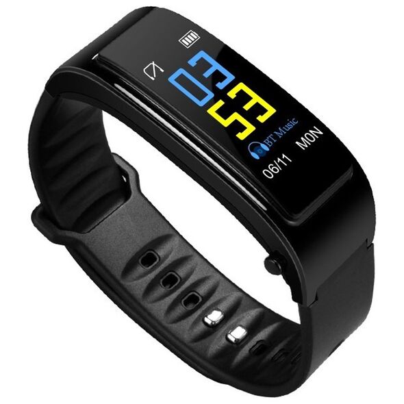 Smart bracelet No brand Y3 Plus, 22mm, Bluetooth handsfree, IP52, Μαυρο - 73046