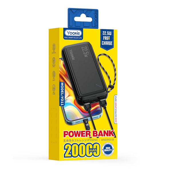 Φορητός Φορτιστής Yookie YO11, 20000mAh, Μαυρο - 87065