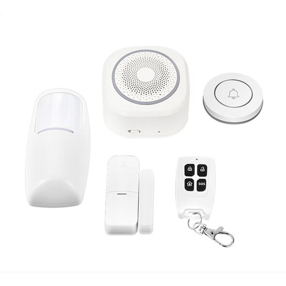 Smart alarm system No brand PST-H3, 5in1, Wi-Fi, Tuya Smart, White - 91011