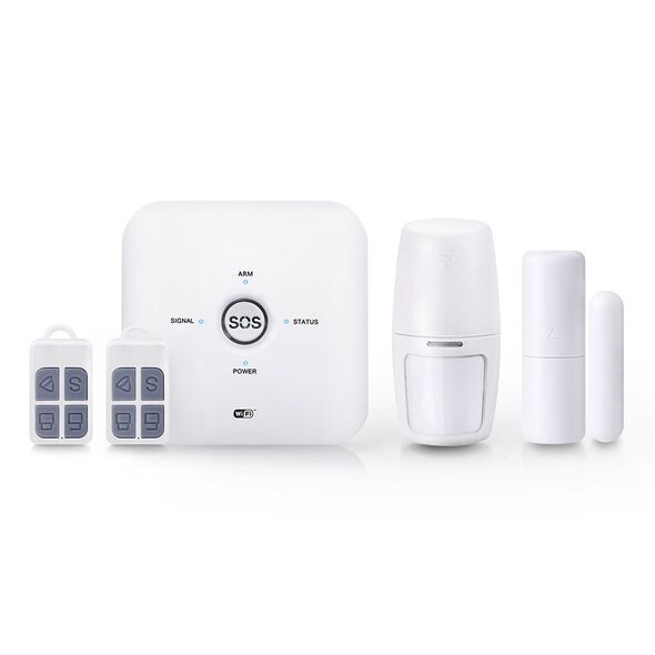 Smart alarm system No brand PST-10GDT, 5in1, GSM, Wi-Fi, Tuya Smart, White - 91013