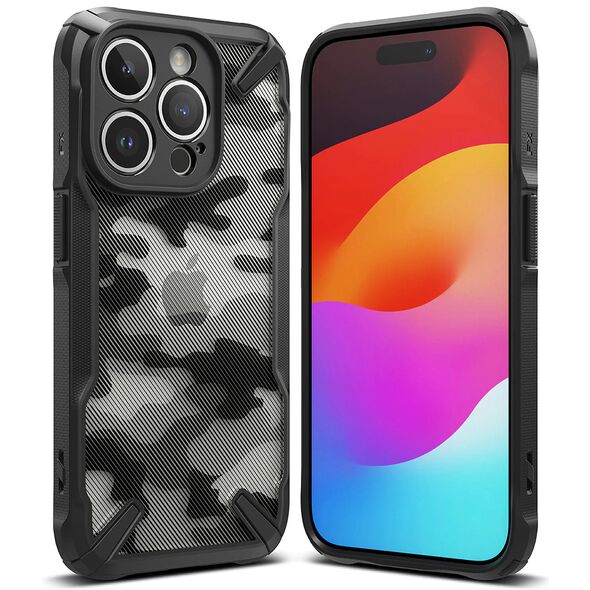 Ringke Husa pentru iPhone 15 Pro - Ringke Fusion X Design - Camo Black 8809919307611 έως 12 άτοκες Δόσεις