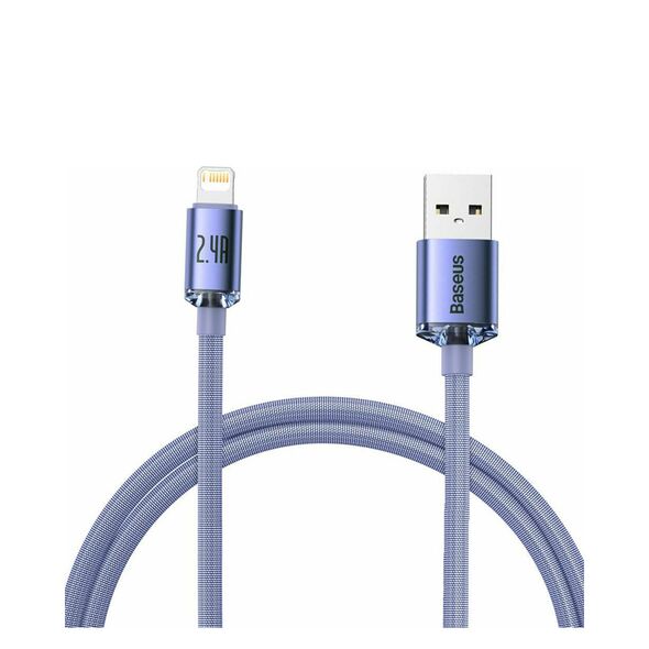 Baseus Crystal Shine Braided USB to Lightning Cable Μωβ 1.2m (CAJY000005) (BASCAJY000005) έως 12 άτοκες Δόσεις