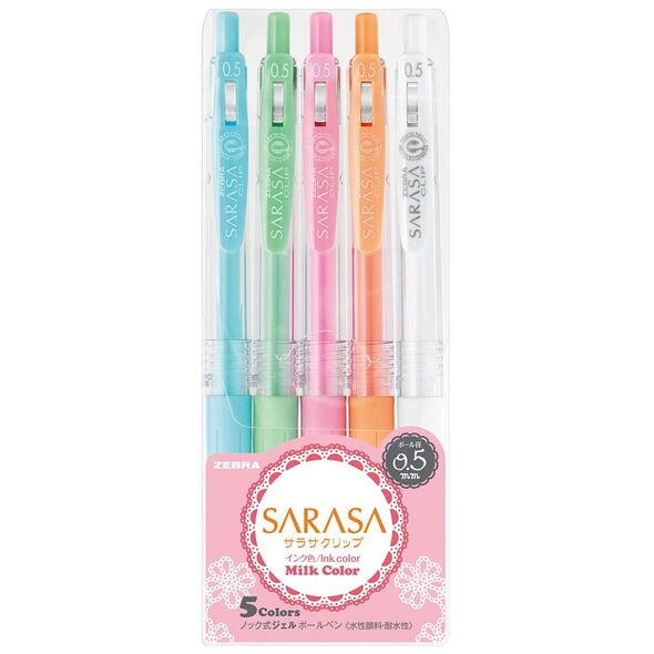 Zebra Sarasa Clip 0.5 Milk Color 5 Color Pen Set (ZB-17270) (ZEB17270) έως 12 άτοκες Δόσεις
