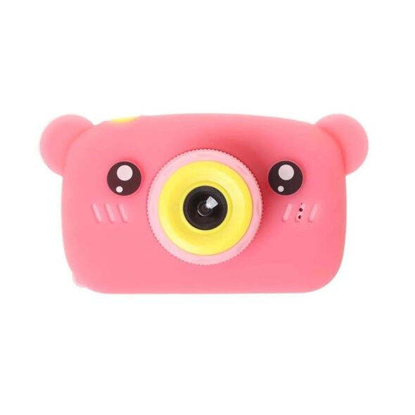 Μίνι Ψηφιακή Παιδική Φωτογραφική Μηχανή με Ελληνικό Μενού Ροζ Αρκουδάκι