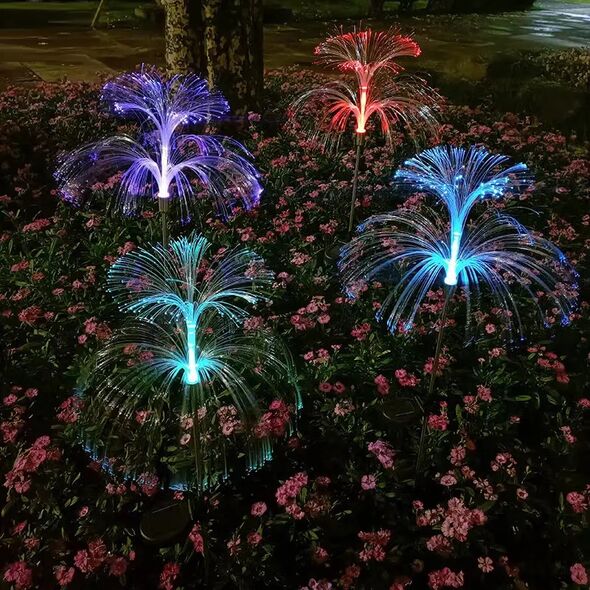 Ηλιακά Πολύχρωμα Διακοσμητικά Φώτα Κήπου σε Σχήμα Σιντριβάνι 2 τεμάχια