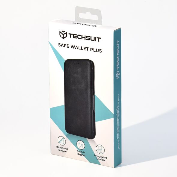 Techsuit Husa pentru Motorola Moto E22 / Moto E22i - Techsuit Safe Wallet Plus - Black 5949419072725 έως 12 άτοκες Δόσεις