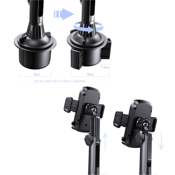 Yesido Yesido - Car Holder (C195) - 360° Rotation, for Cup Holder - Black 6971050267092 έως 12 άτοκες Δόσεις