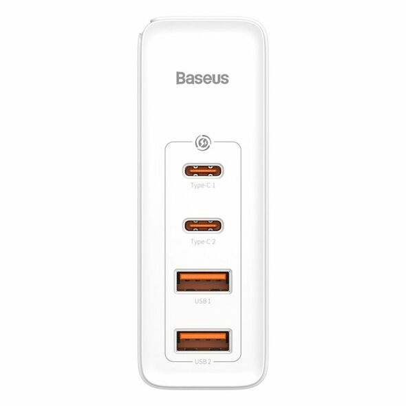 Baseus Incarcator 2x USB-C PD 100W, 2x USB-A QC3.0 + Cablu Type-C - Baseus (CCGAN2P-L02) - White 6953156204690 έως 12 άτοκες Δόσεις
