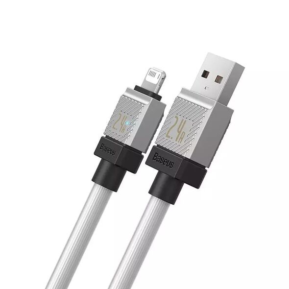 Baseus Cablu de Date USB la Lightning Fast Charging, 2.4A, 2m - Baseus CoolPlay Series (CAKW000502) - White 6932172626778 έως 12 άτοκες Δόσεις