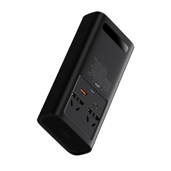 Baseus Invertor pentru Masina USB, Type-C, CN/EU, 220V, 300W + Cleme si Cablu 12V - Baseus (CGNB010101) - Black 6932172608675 έως 12 άτοκες Δόσεις