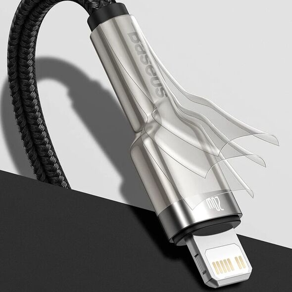 Baseus Cablu USB la Lightning, 2.4A, 480Mbps, 25cm - Baseus Cafule Series Metal (CALJK-01)  - Black 6953156202238 έως 12 άτοκες Δόσεις