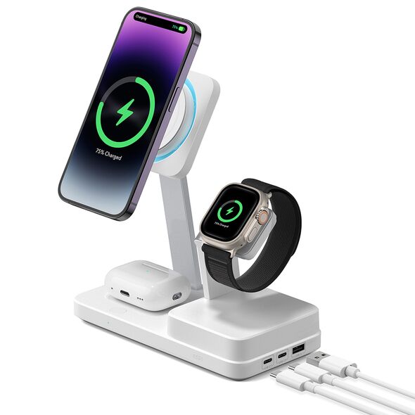 ESR ESR - Premium 5in1 Wireless Charging Station HaloLock (6E004) - with GaN, iPhone MagSafe, AirPods, Apple Watch, 65W - White 4894240166109 έως 12 άτοκες Δόσεις