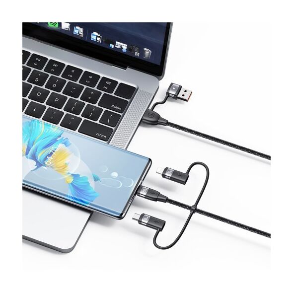 USAMS Usams - Data Cable 6in1 U85 (US-SJ645) - Fast Charging PD100W, USB, Type-C to Lightning, Micro-USB, USB-C, 1.2m - Black 6958444906478 έως 12 άτοκες Δόσεις