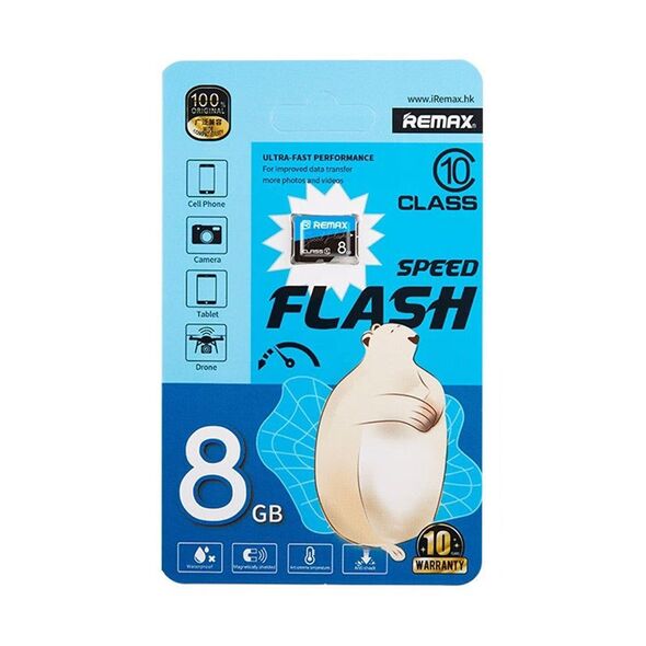 Memory card Remax Speed Flash, Micro SD, 8GB, Class 10, Blue - 62056 έως 12 άτοκες Δόσεις