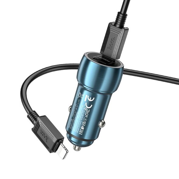 HOCO - Z48 car charger 2x Type C + cable Type C to iPhone Lightning 8-pin PD 40W sapphire blue HOC-Z48i-BL 71893 έως 12 άτοκες Δόσεις