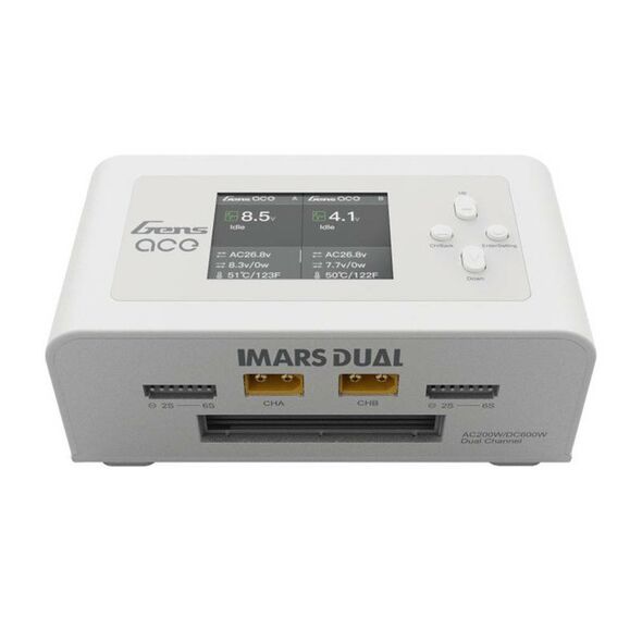 Gens ace Charger GensAce IMARS Dual Channel AC200W/DC300Wx2 (White) 036442 6928493306970 GEA200WDUAL-EW έως και 12 άτοκες δόσεις