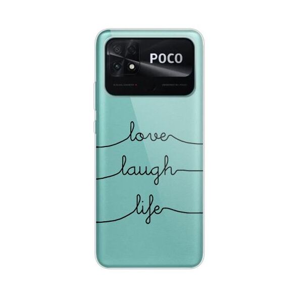 Θήκη TPU inos Xiaomi Poco C40 Art Theme Love-Laugh-Life 5205598162672 5205598162672 έως και 12 άτοκες δόσεις