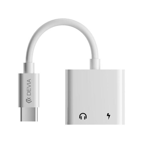 Αντάπτορας Devia EC610 USB C Αρσενικό σε 2 x USB C Θηλυκό για Φόρτιση & Hands Free Smart Λευκό 6938595354120 6938595354120 έως και 12 άτοκες δόσεις