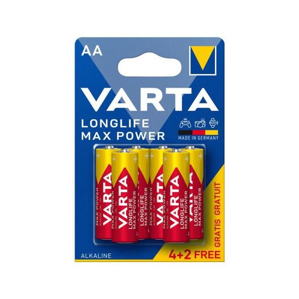 Μπαταρία Alkaline Varta Longlife Max Power AA LR06 (6 τεμ.) 4008496038282 4008496038282 έως και 12 άτοκες δόσεις