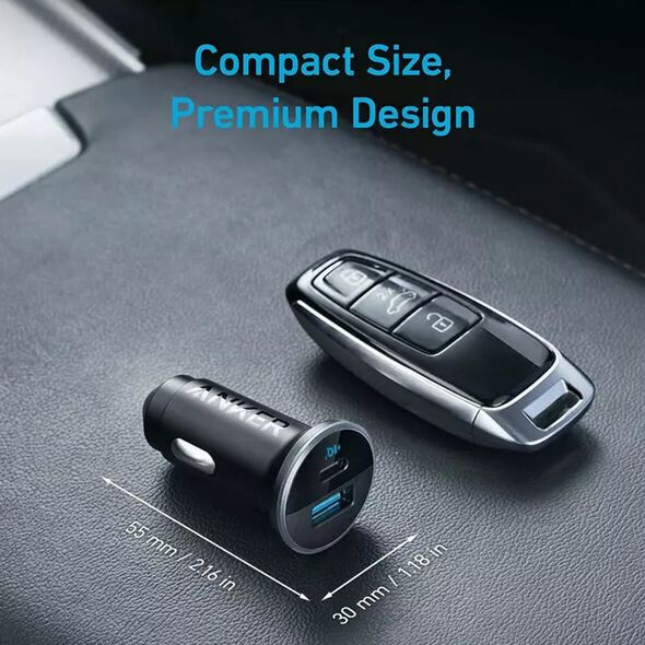 Anker Incarcator Auto USB, Type-C, 52.5W - Anker 323 (A2735G11) - Black 0194644139001 έως 12 άτοκες Δόσεις