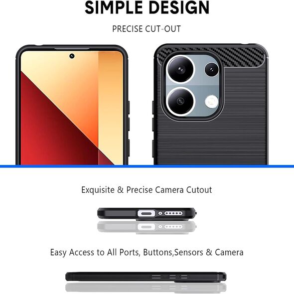 Techsuit Husa pentru Xiaomi Redmi Note 13 Pro 4G / Poco M6 Pro 4G - Techsuit Carbon Silicone - Black 5949419088054 έως 12 άτοκες Δόσεις