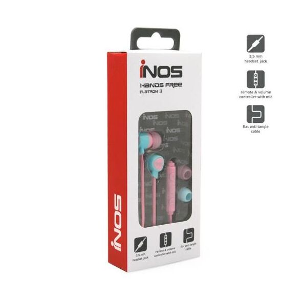 Hands Free Stereo inos 3.5mm Flatron II με Μικρά Ακουστικά Ροζ-Φυστικί 5205598088637 5205598088637 έως και 12 άτοκες δόσεις