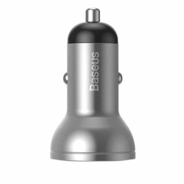 Baseus Baseus Digital Display Dual USB 4.8A Car Charger 24W Silver 021091  CCBX-0S έως και 12 άτοκες δόσεις 6953156215382