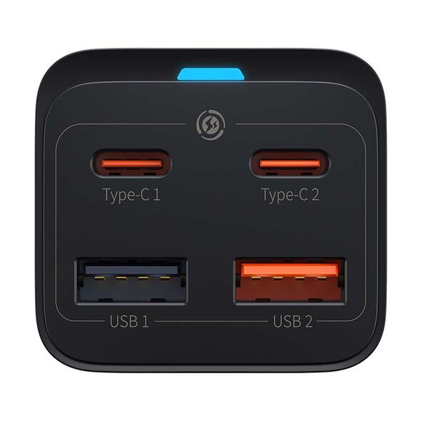 Baseus Quick Charger Baseus GaN3 Pro, 2x USB-C, 2x USB, 65W (black) 031107  CCGP040101 έως και 12 άτοκες δόσεις 6932172600334