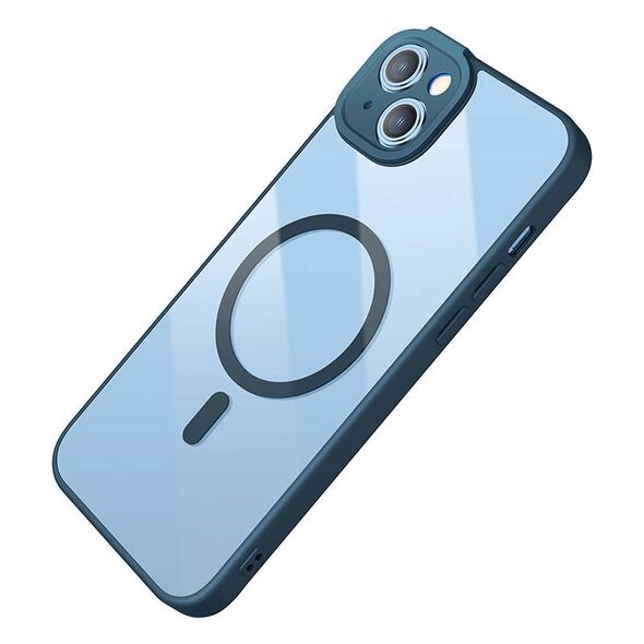 Baseus Baseus Frame Transparent Magnetic Case and Tempered Glass set for iPhone 14 Plus (blue) 038911  ARJT030003 έως και 12 άτοκες δόσεις 6932172616618